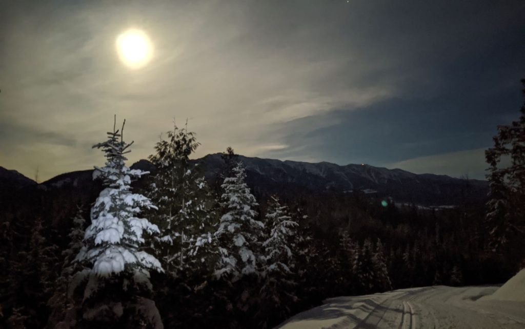 Morrisey Ridge at full moon