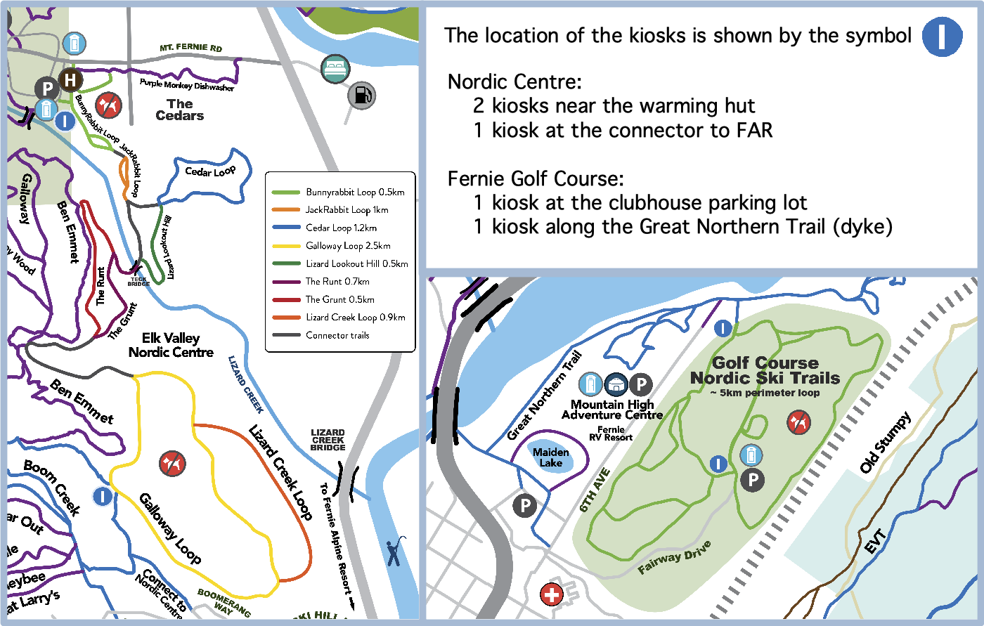 location map of kiosks