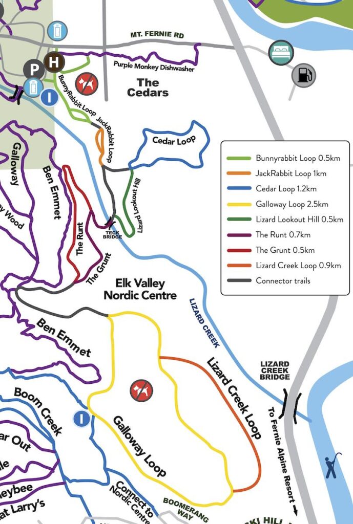 trail map fernie nordic centre 2021