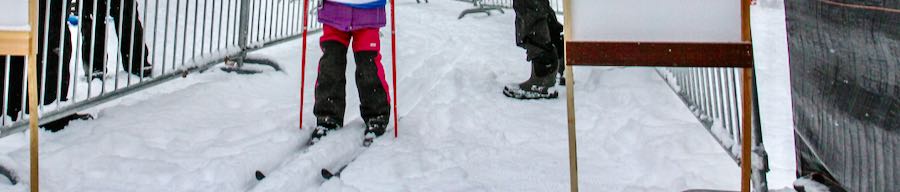 young skier at start gate