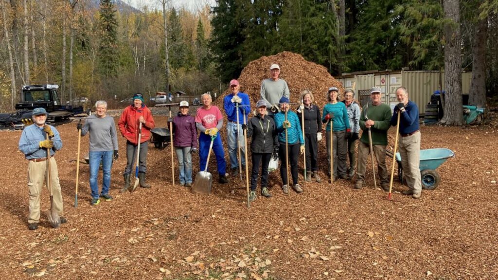 work party wood chips