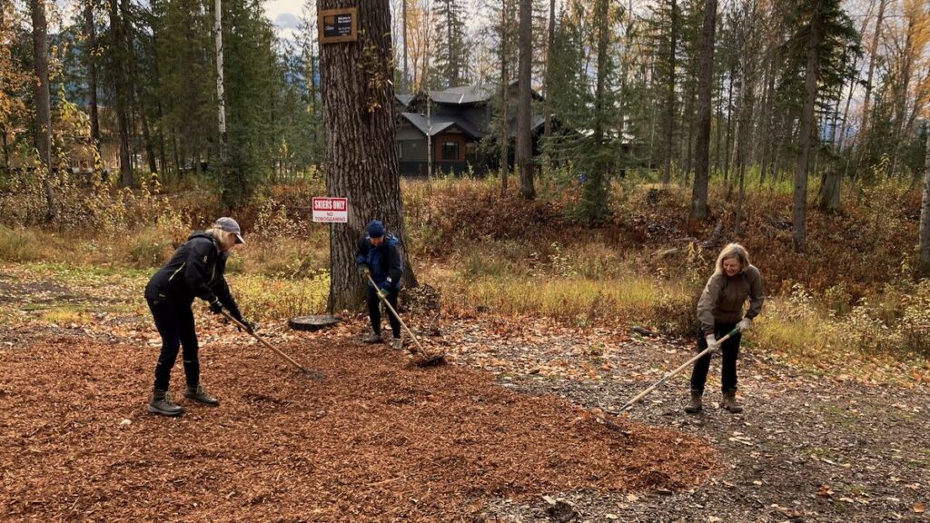 work party wood chips