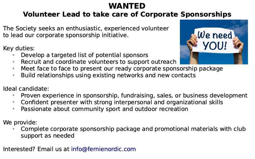 corporate sponsorship volunteer